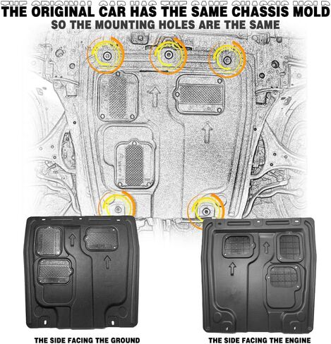 Front Engine Splash Shield Fit for Honda Accord 2014 2015 2016 2017 Skid Plate Suitable for Accord Engine Guard Cover Mud Flaps Directly Replace Original One Black in Saudi Arabia
