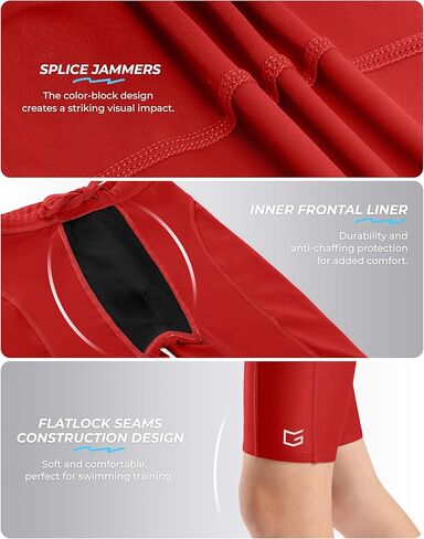Boys Swim Jammers Youth Competitive Swim Team Trunks Quick Dry Stretch Racing Swimsuit Swimming Shorts for Boy(Red,XL) in Saudi Arabia