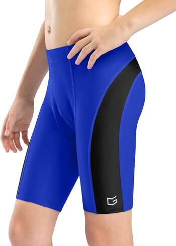 G Gradual Boys Swim Jammers Youth Competitive Swim Team Trunks Quick Dry Stretch Racing Swimsuit Swimming Shorts for Boy(Blue/Black,L) in Saudi Arabia