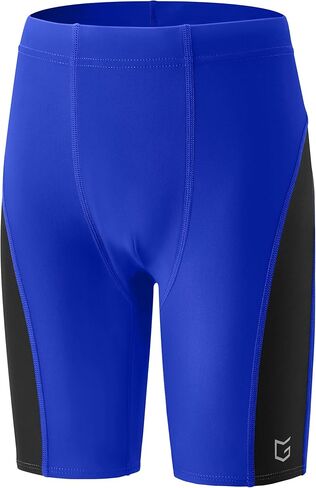 G Gradual Boys Swim Jammers الشباب فريق السباحة التنافسي جذوع السباحة سريعة الجفاف تمتد سباق السباحة شورت للأولاد (أزرق / أسود، M) in Saudi Arabia