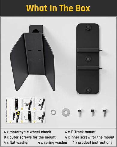 Wyckoff 4-Pack E-Track Dirt Bike Wheel Chock with Track Clip, 360° Swivel, Under 1-Minute Install Remove, Fits Floor or Wall E-Track, Heavy-Duty Accessory for Trailers, Dirt Bikes & Bicycles (4-Pack) in Kuwait