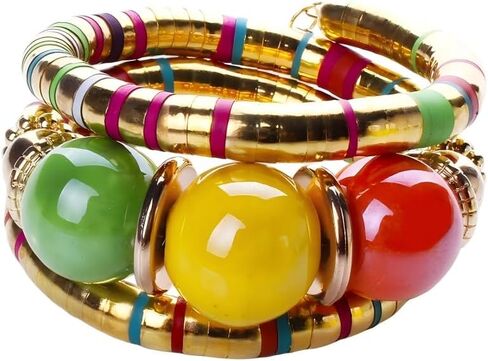 Bohemian African Bracelet for Women Men Ethnic Tribal Snake Bangle Bracelets Layered Chunky Beaded Bracelet Jewelry Gift in Saudi Arabia