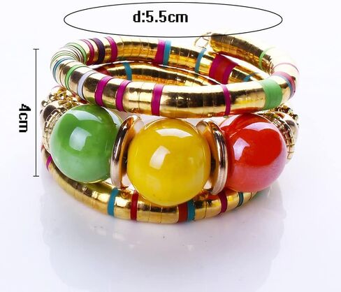 Bohemian African Bracelet for Women Men Ethnic Tribal Snake Bangle Bracelets Layered Chunky Beaded Bracelet Jewelry Gift in Saudi Arabia