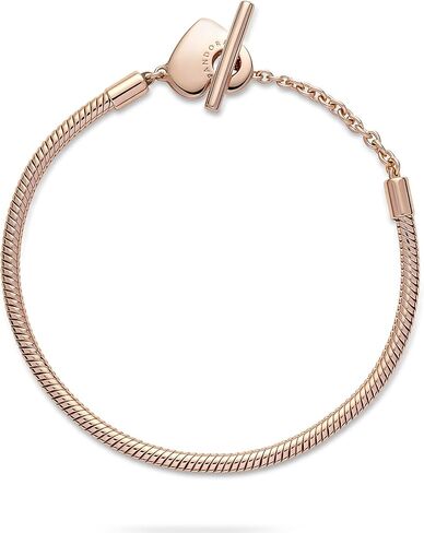 Rose Snake Chain Bracelet with T-Bar Clasp by Pandora in Saudi Arabia