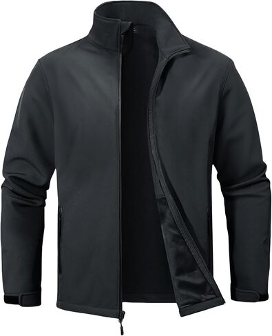 ZITY Men's Lightweight Softshell Jacket Warm Fleece Lined Waterproof Rain Jacket Windbreaker Windproof Soft Shell Outdoor in Kuwait