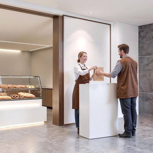 VEVOR Reception Desk, 23.6 inch Rectangular Front Counter Table, Modern Office Reception Desk with Drawer, Small Minimalist Retail Counter Table for Checkout, Lobby, Beauty Salon and Office, White in Saudi Arabia