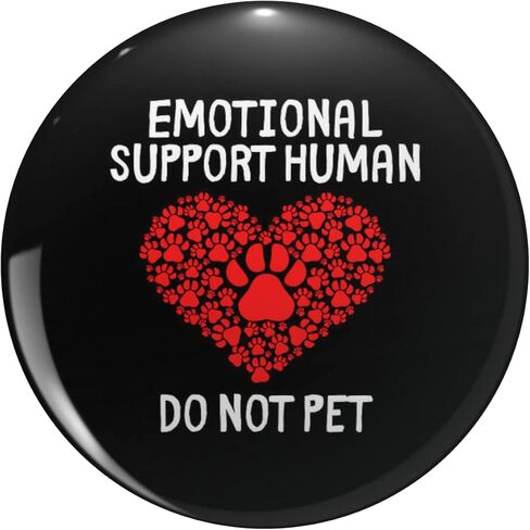 Emotional Support Human Do Not Pet (2) Round Metal 0.75" Lapel Pin Hat Shirt Tie Tack Pinback in Saudi Arabia
