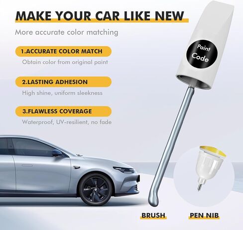 (Silver Ice Metallic (GAN) طلاء السيارة لـ GMC، طقم إصلاح خدوش طلاء السيارة، حل سريع وسهل، قلم إزالة الخدوش 2 في 1 مع لون مطابق in Kuwait