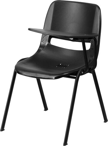 Flash Furniture HERCULES 5 Pack Black Ergonomic Shell Chair with Left Handed Flip-Up Tablet Arm in Saudi Arabia