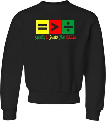 Go All Out Equality Is Greater Than Division Mens Youth Sweatshirt Crewneck in Kuwait