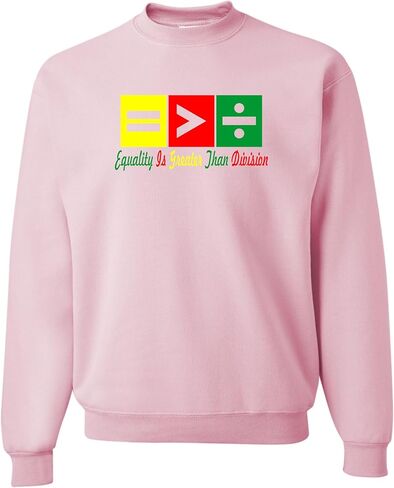 Go All Out Equality Is Greater Than Division Mens Youth Sweatshirt Crewneck in Kuwait