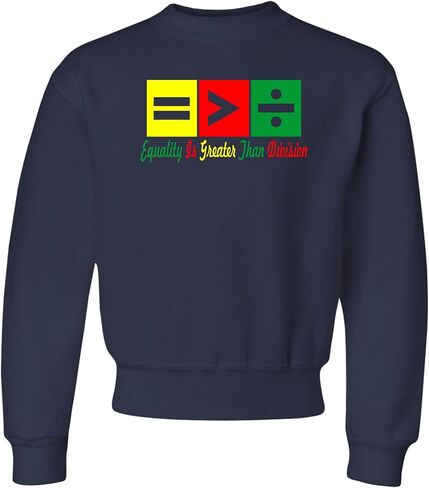 Go All Out Equality Is Greater Than Division Mens Youth Sweatshirt Crewneck in Kuwait