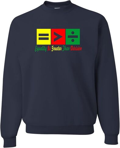 Go All Out Equality Is Greater Than Division Mens Youth Sweatshirt Crewneck in Kuwait