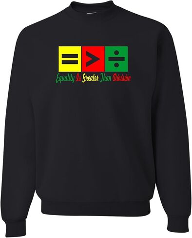 Go All Out Equality Is Greater Than Division Mens Youth Sweatshirt Crewneck in Kuwait
