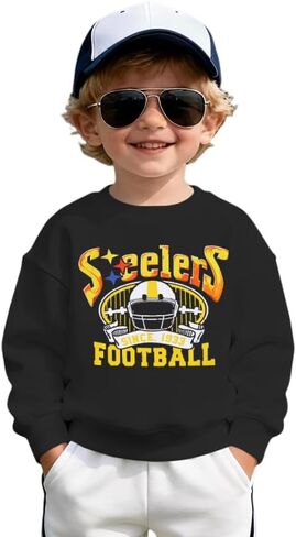 BOUTIKOME Toddler Boy Football Game Day Sweatshirt Vintage Football Team Fan Gift Shirt Fall Winter Outfits Sport Fans Tops in Saudi Arabia