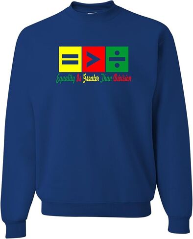 Go All Out Equality Is Greater Than Division Mens Youth Sweatshirt Crewneck in Kuwait