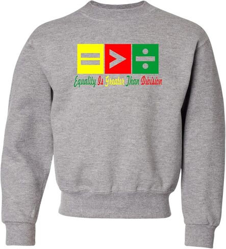 Go All Out Equality Is Greater Than Division Mens Youth Sweatshirt Crewneck in Kuwait
