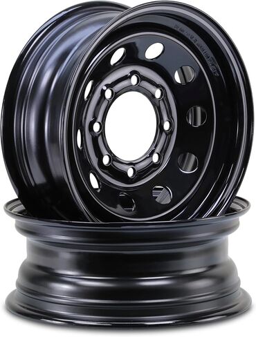 LIBRA 16 x 6 Heavy Duty 4400lbs Trailer Wheels 8 Lug on 6.5" Bolt Pattern Black Mod, Set 2-17061 in Saudi Arabia