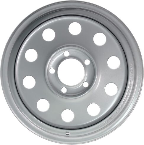 eCustomrim 2-Pack Trailer Wheel 15x5 Special BOLT PATTERN 5 العروة على 5 بوصة مركز 15 بوصة حافة وحدات فضية in Saudi Arabia