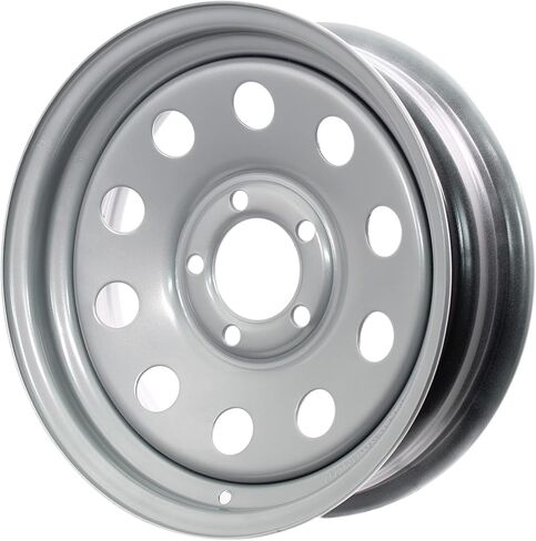 eCustomrim 2-Pack Trailer Wheel 15x5 Special BOLT PATTERN 5 العروة على 5 بوصة مركز 15 بوصة حافة وحدات فضية in Saudi Arabia