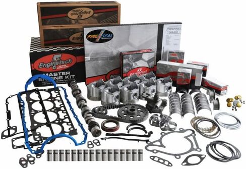 طقم إعادة بناء المحرك الرئيسي لعام 1996-2002 كاديلاك تشيفي جي إم سي 350 5.7 لتر V8 Vortec شاحنة خفيفة - حلقات ممتازة بمقاس قياسي مكابس محامل كام رافعات زيت توقيت المضخة in Kuwait