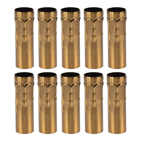 ViaGasaFamido 10Pcs 3" Tall Candle Socket Covers Candle Covers Sleeves Chandelier Light Bulb Sleeves Candle Light Socket Covers for E14 Chandelier Base Gold Bronze in Saudi Arabia