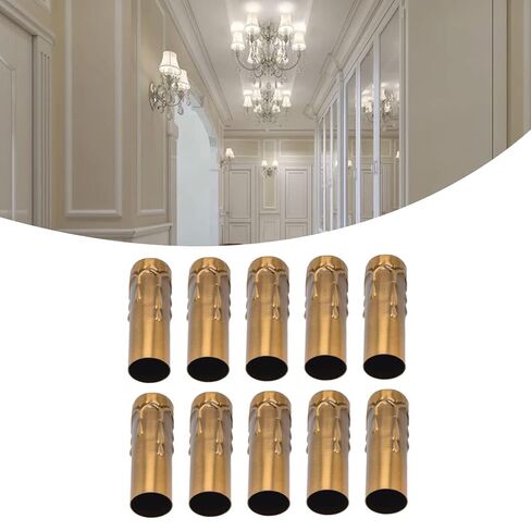 ViaGasaFamido 10Pcs 3" Tall Candle Socket Covers Candle Covers Sleeves Chandelier Light Bulb Sleeves Candle Light Socket Covers for E14 Chandelier Base Gold Bronze in Saudi Arabia