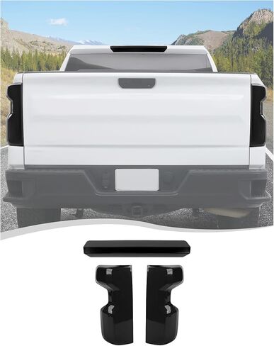Hoolcar Smoke Black 3rd Third Brake Light Cover & Tail Light Cover Compatible with Chevy Silverado 2022 2023 2024 2025 Smoked Light Cover Exterior Accessories in Saudi Arabia