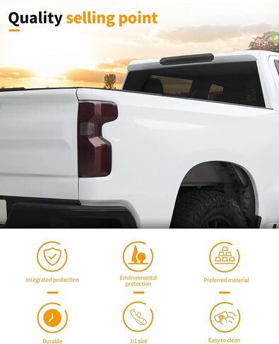 Hoolcar Smoke Black 3rd Third Brake Light Cover & Tail Light Cover Compatible with Chevy Silverado 2022 2023 2024 2025 Smoked Light Cover Exterior Accessories in Saudi Arabia
