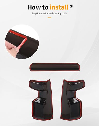 Hoolcar Smoke Black 3rd Third Brake Light Cover & Tail Light Cover Compatible with Chevy Silverado 2022 2023 2024 2025 Smoked Light Cover Exterior Accessories in Saudi Arabia