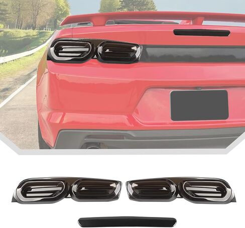 JeCar Smoked Tail Light Cover & 3rd Brake Light Cover Trim Guards for 2019-2024 Chevrolet Chevy Camaro in Saudi Arabia