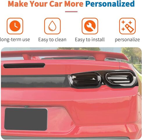 JeCar Smoked Tail Light Cover & 3rd Brake Light Cover Trim Guards for 2019-2024 Chevrolet Chevy Camaro in Saudi Arabia