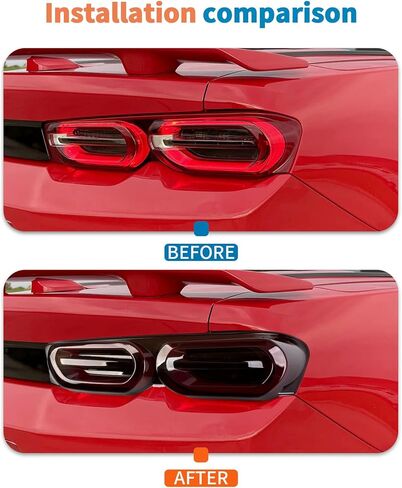 JeCar Smoked Tail Light Cover & 3rd Brake Light Cover Trim Guards for 2019-2024 Chevrolet Chevy Camaro in Saudi Arabia
