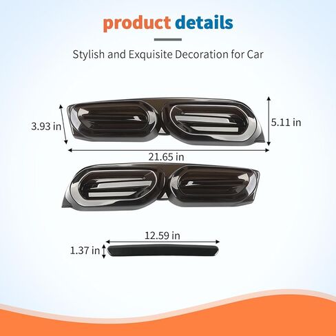 JeCar Smoked Tail Light Cover & 3rd Brake Light Cover Trim Guards for 2019-2024 Chevrolet Chevy Camaro in Saudi Arabia