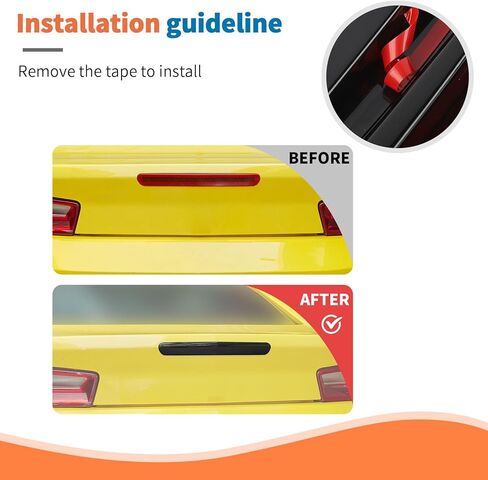 JeCar Smoked Tail Light Cover & 3rd Brake Light Cover Trim Guards for 2019-2024 Chevrolet Chevy Camaro in Saudi Arabia