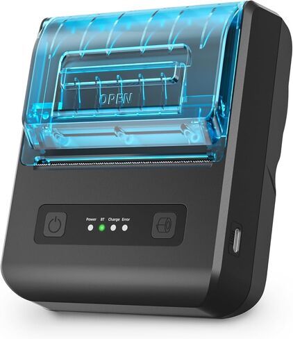 POS Receipt Printer, 80mm Portable Mobile Mini Thermal Printer, Compatible with 3 1/8" Thermal Paper Receipt Rolls, Receipt Bill Ticket Printer for Android/Windows, Not Compatible with Square in Saudi Arabia