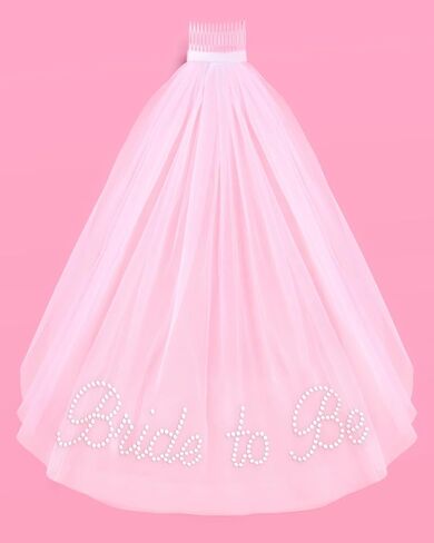 xo, Fetti Bride To Be Pearl Veil | Bachelorette Party, Bridal Shower, White Tulle, Engagement, Bach Party Headwear, Wedding Accessory in Saudi Arabia
