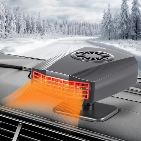 Car Heater, 12V 150W Portable Car Heater Plug in Cigarette Lighter, Fast Heating Fan Car Windshield Defogger, 360 °Rotatable Windscreen Defogger Window Defroster for Car in Kuwait