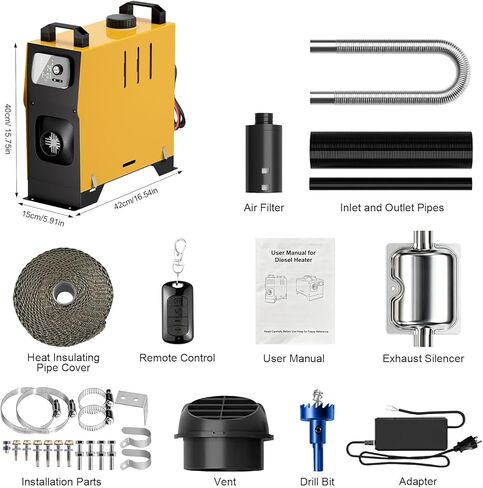 HLDIRECT 8KW Diesel Heater, Portable Diesel Air Heater, All in One Fast Heating with LCD Control, Automatic Altitude Adjustment, for Vehicles and Outdoors in Saudi Arabia