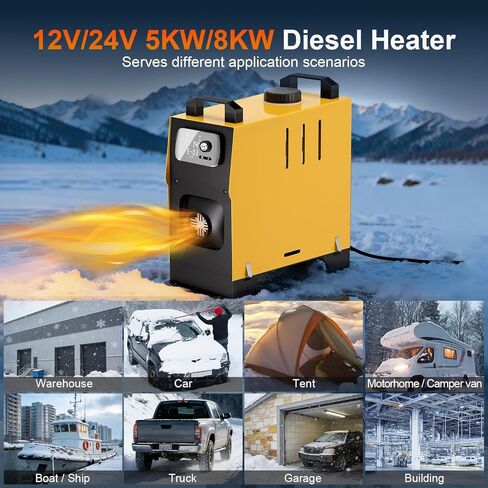 HLDIRECT 8KW Diesel Heater, Portable Diesel Air Heater, All in One Fast Heating with LCD Control, Automatic Altitude Adjustment, for Vehicles and Outdoors in Saudi Arabia