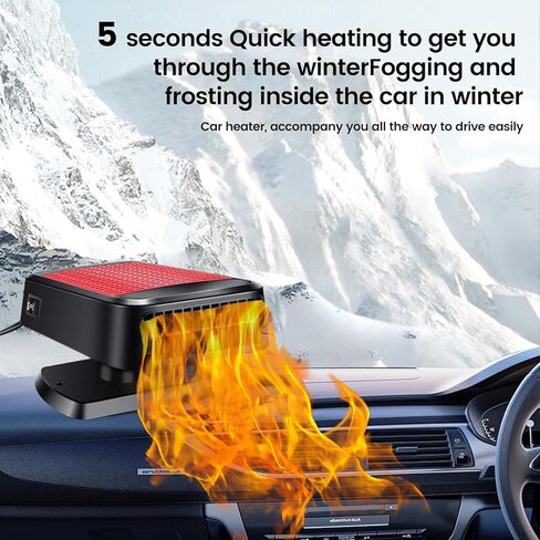 Car Heater,Car Heater Portable 12V Heater & Defroster Plug In Car Heater Windshield Defogger with 360° Rotation Car Heaters for Vehicle (Red) in Kuwait