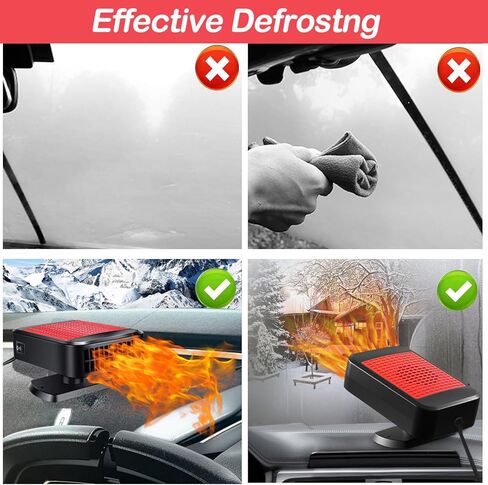 Car Heater,Car Heater Portable 12V Heater & Defroster Plug In Car Heater Windshield Defogger with 360° Rotation Car Heaters for Vehicle (Red) in Kuwait