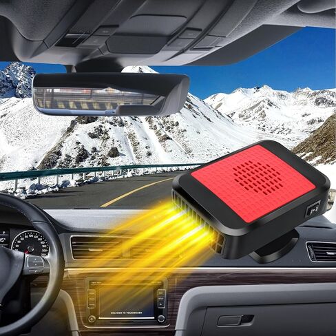 Car Heater,Car Heater Portable 12V Heater & Defroster Plug In Car Heater Windshield Defogger with 360° Rotation Car Heaters for Vehicle (Red) in Kuwait