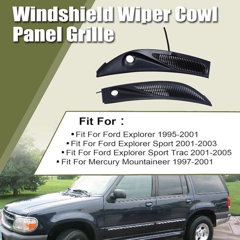 Priprilod ممسحة الزجاج الأمامي لوحة القلنسوة تناسب Ford Explorer 1995-2005 تناسب Mercury Mountaineer 1997-2001 يسار + الجانب الأيمن غطاء النافذة الأمامية لوحة إدخال #F57Z-78022A68-A F57Z-78022A69-A in Kuwait