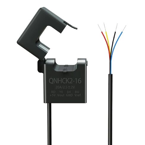 QNHCK2-16 Split Core Current Sensor, Hall Effect DC Current Transducer, 20A/2.5±2V, Clamp CT Transformer with 5V Supply, 25KHz Bandwidth (100A 2.5V 2V) in Saudi Arabia