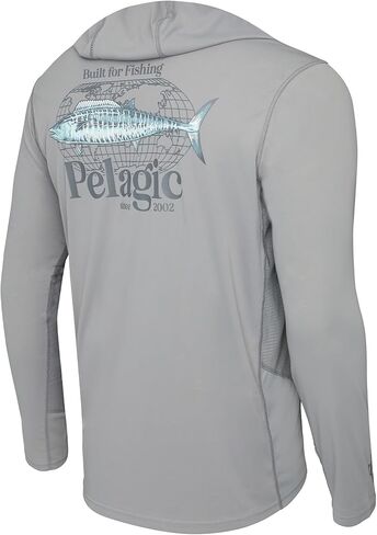 PELAGIC Apparel Men's Vaportek Worldwide Wahoo Hooded Fishing Shirt in Saudi Arabia