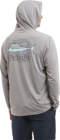 PELAGIC Apparel Men's Vaportek Worldwide Wahoo Hooded Fishing Shirt in Saudi Arabia