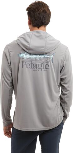 PELAGIC Apparel Men's Vaportek Worldwide Wahoo Hooded Fishing Shirt in Saudi Arabia