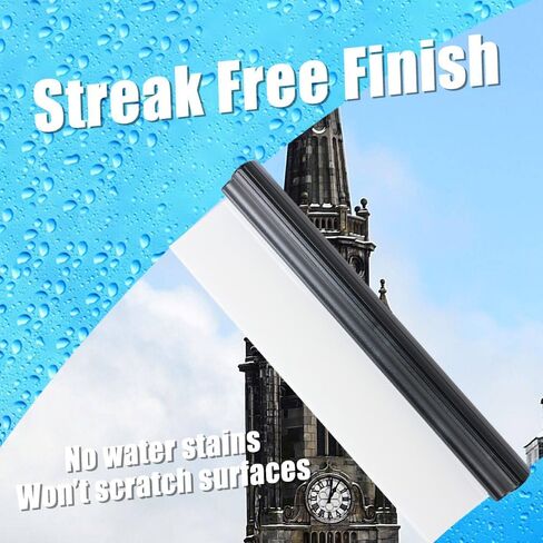 Car Squeegee 12 Inch Flexible T-Bar Water Blade, Car Drying Water Silicone Squeegee for Car, Windshield, Glass, Window, Mirror, Bathroom (Black) in Saudi Arabia