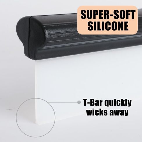 Car Squeegee 12 Inch Flexible T-Bar Water Blade, Car Drying Water Silicone Squeegee for Car, Windshield, Glass, Window, Mirror, Bathroom (Black) in Saudi Arabia